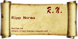 Ripp Norma névjegykártya